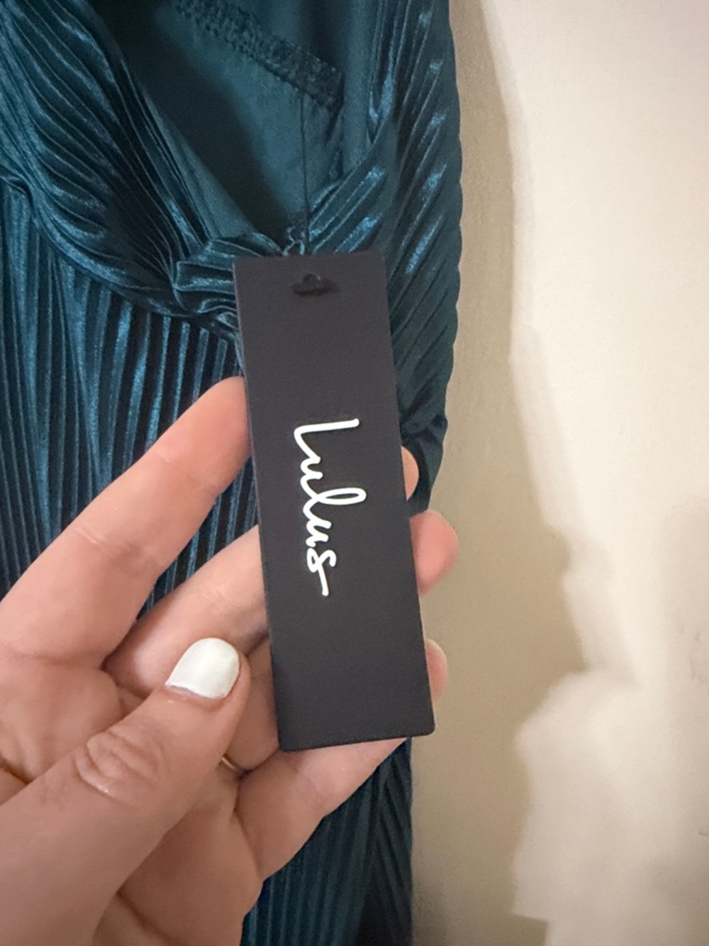 Lulu's Teal Pleated V-Neck Jumpsuit with Ruffle Detail - Picture 2 of 5